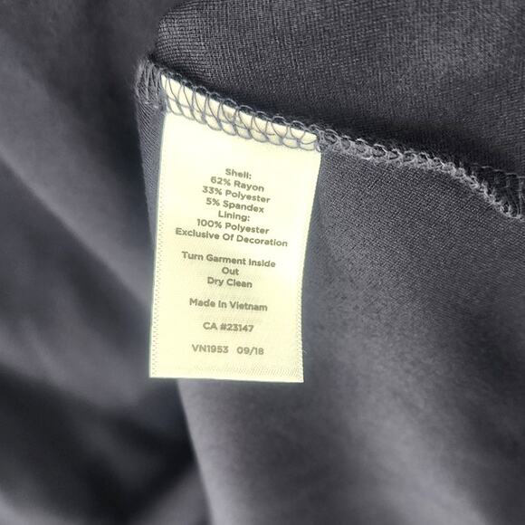 Talbots Navy Fit & Flare Dress w/ Grommet Scarf Detail Size 8 - Picture 10 of 12